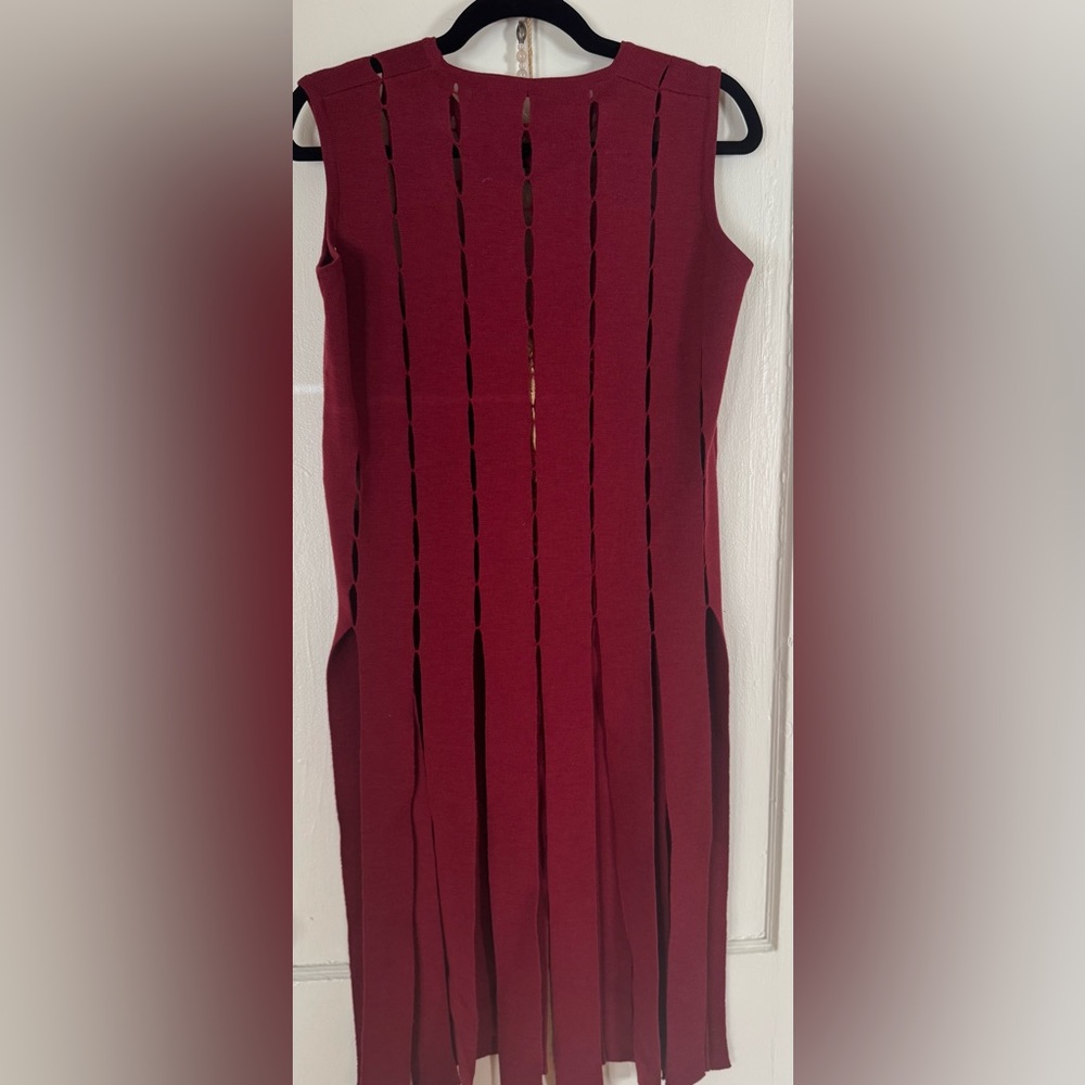 Rosetta Getty Merino Wool Sleeveless Cutout Dress